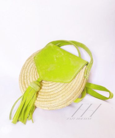 Sac en paille tissé à franges