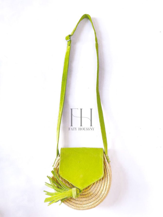 Sac en paille tissé à franges
