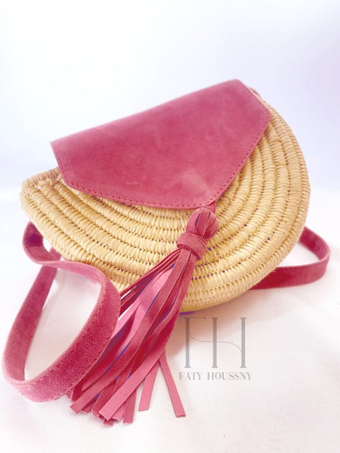 Sac de paille à bandoulière blanc