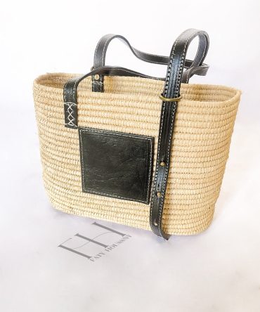 Sac de paille à bandoulière vert