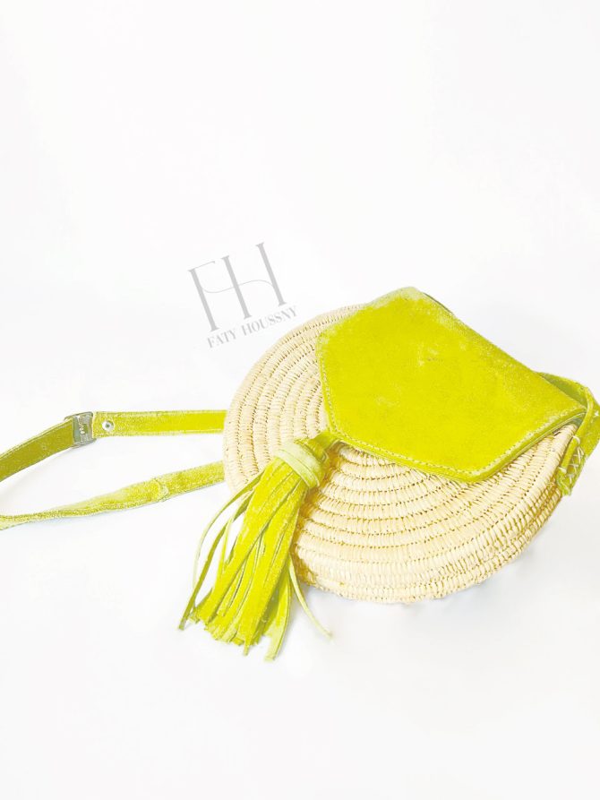 Sac en paille tissé à franges